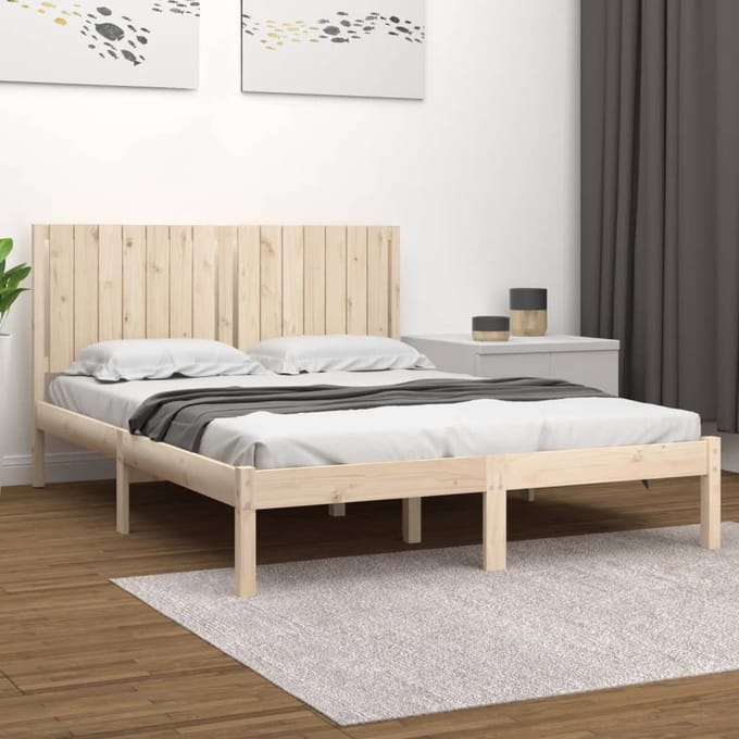 vidaXL - Bedframe - zonder - matras - massief - grenenhout - 160x200 - cm