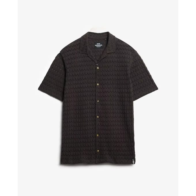 Superdry - Gebreid overhemd met textuur - Heren - Shirts