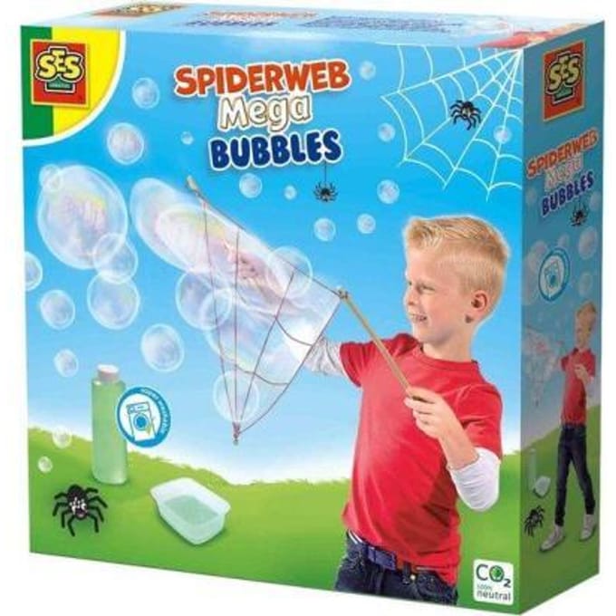 SES Creative Mega Bubbles Bellenblaas - Spinnenweb van Hout - Vanaf 5 Jaar - 200 ml - Goed Uitwasbaar - Schoencadeautjes Sinterklaas