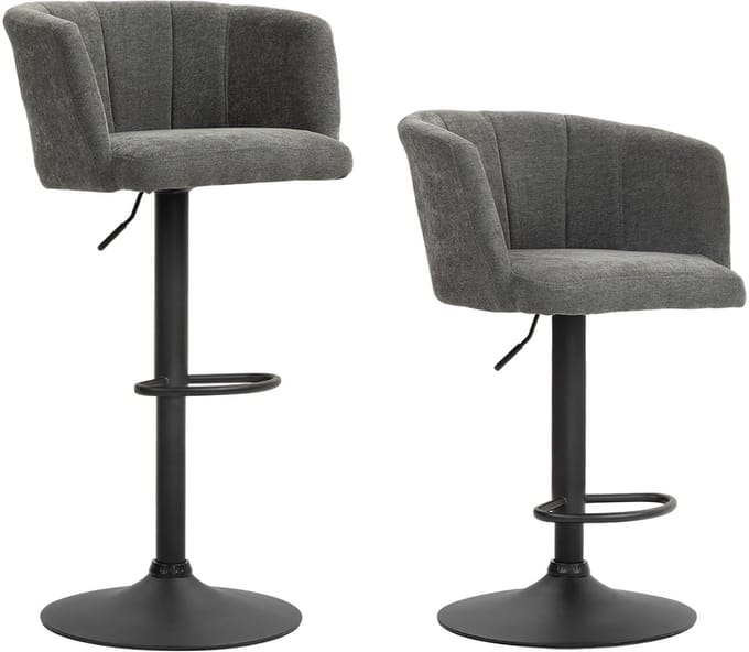 HOMCOM-Barhocker-Polyester, Schaumstoff-59L x 53B x 89-110H cm-Dunkelgrau