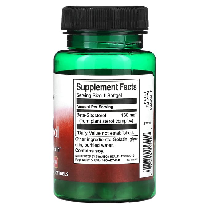 Beta-Sitosterol, Maximale Kracht, 160 mg, 60 Zachte Capsules