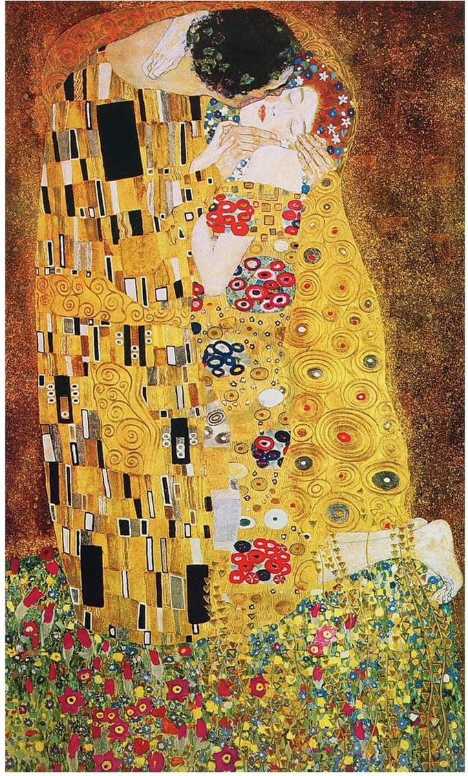 Kunstdruk Gustav Klimt - The Kiss 71x118cm