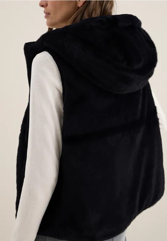 Omkeerbaar vest van imitatiebont