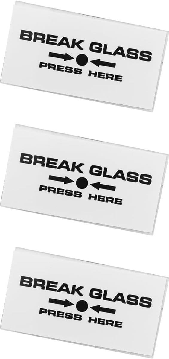 Dailygoods- Break Glass Vervanging 3 Stuks - Toegangscontrole