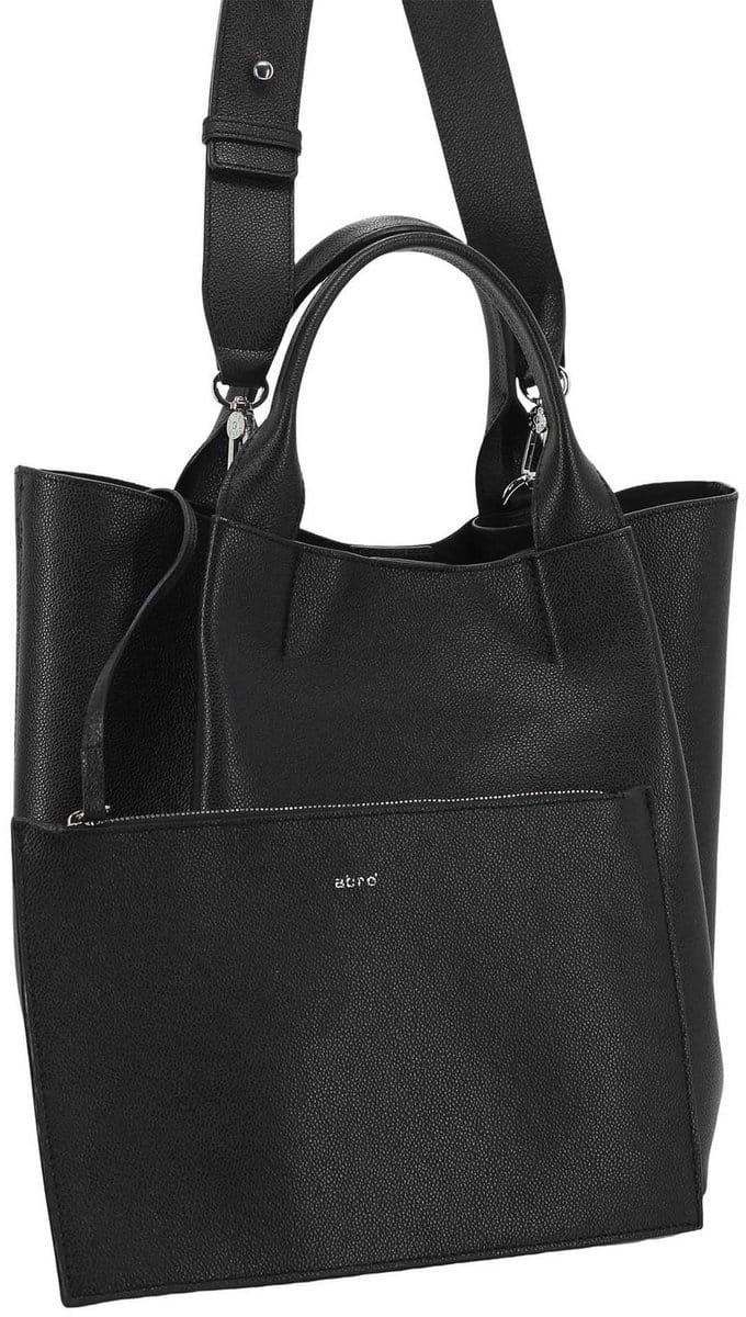 abro schoudertas accessoiretas Leather Agave Essential Shopper Black / Nickel zwart