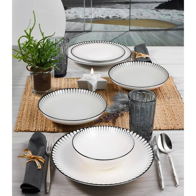 Asir - Dinerset - eetset - servies - 24-delig - Veelkleurig