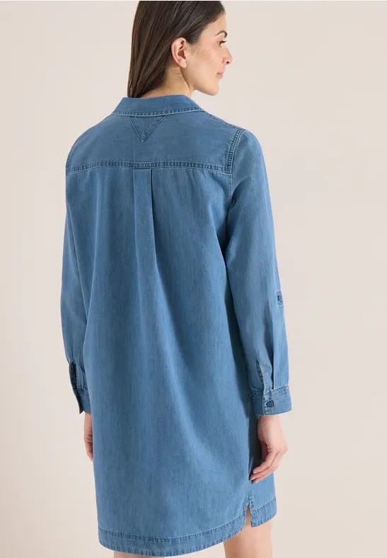 Knielange jurk in denimlook