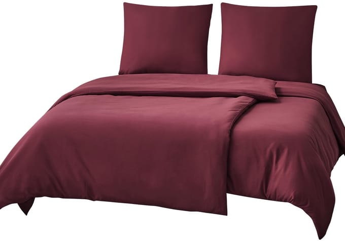Unyqoos ® Bordeauxrood Luxe Beddengoedset met Ritssluiting en Ademend Microvezel Comfort