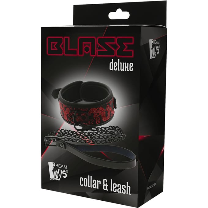 Dreamtoys Blaze deluxe halsband & riem - Rood