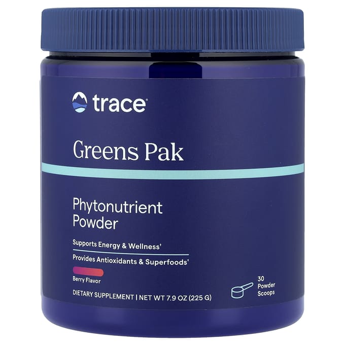 Trace, Greens Pak, Phytonutriëntenpoeder, Bes, 225g (7.9oz)