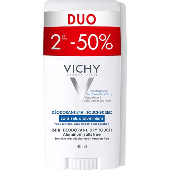 Vichy Deodorant Stick Droog Dffect 24 Uur Duo 2x40ml