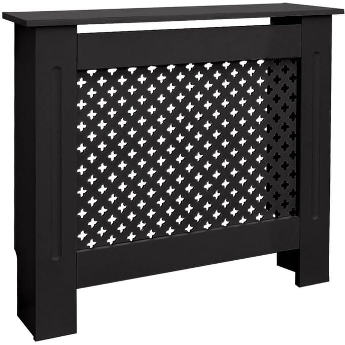 Radiatorpaneel 78x19x82 cm ruit zwart gemaakt van MDF