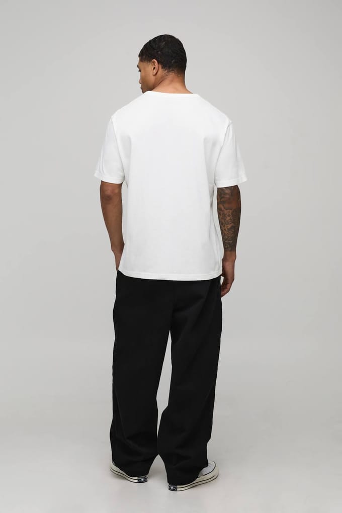 Balloon Fit Half & Half Tailleband Gewassen Twill Broek | Black | Size Medium