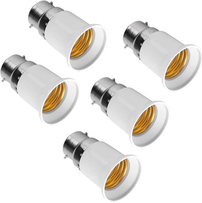 Lamp Adapters B22 naar E27, 5 Stuks LED Lamp Holders, Converter voor Lichtbulben en Fitting Adapter