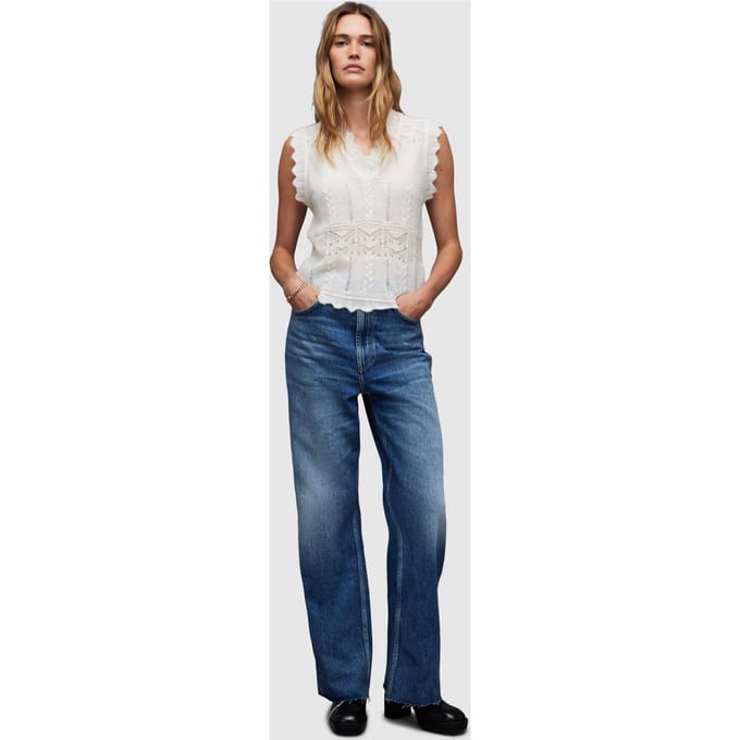 AllSaints Vanessa Top Chalk White Taglia: M | Canottiere Outlet | Donna | Bianco