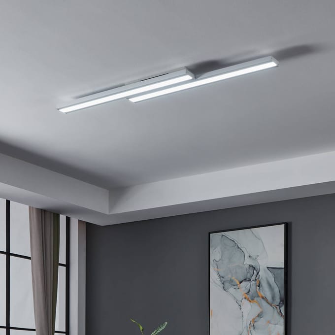 EGLO connect.z Saliteras-Z Smart Plafondlamp - 116 cm - Wit - Instelbaar RGB & wit licht - Dimbaar - Zigbee