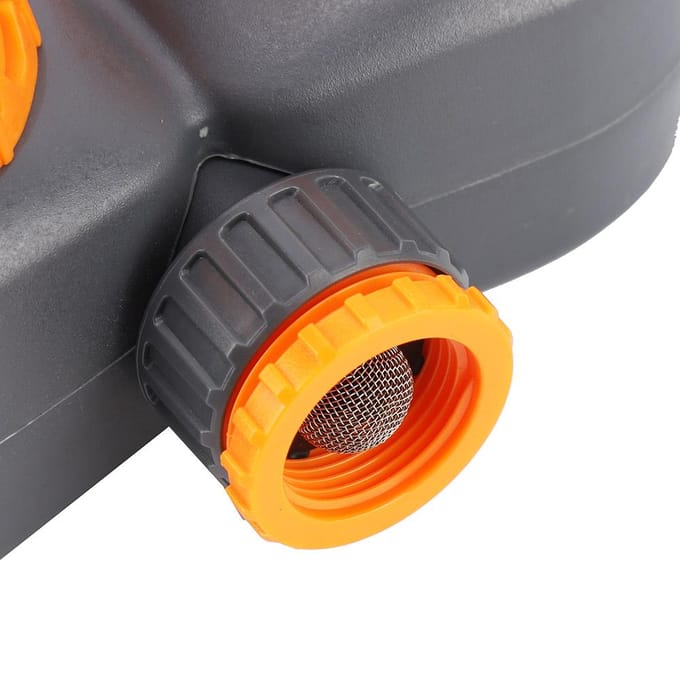 Tuinwatercontroller Schakelaar G3/4   met Dubbele Kop Irrigatie Mechanische Timer Waarde black