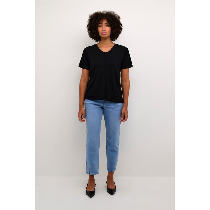 Dames-T-shirt met V-hals KAFFE Frida