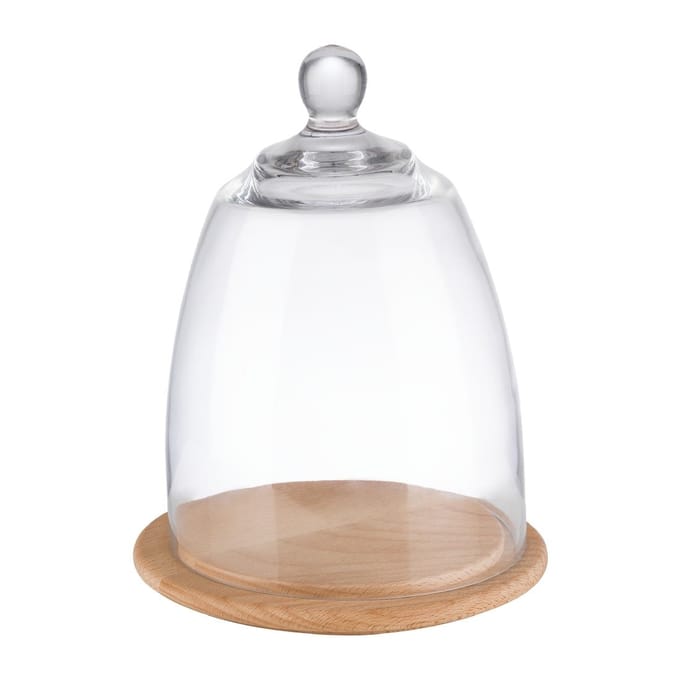 APS-Germany® Kaasplank met Glazen Stolp - Kaasplank - Borrelplank - Serveerplank - Ø18,5 cm