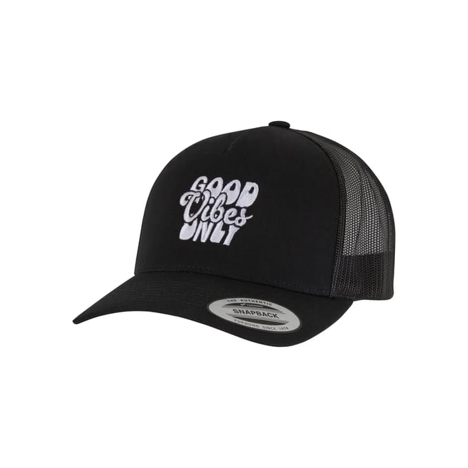 Mister Tee - Good Vibes Only 5Panel Retro Trucker Snapback Pet - Zwart