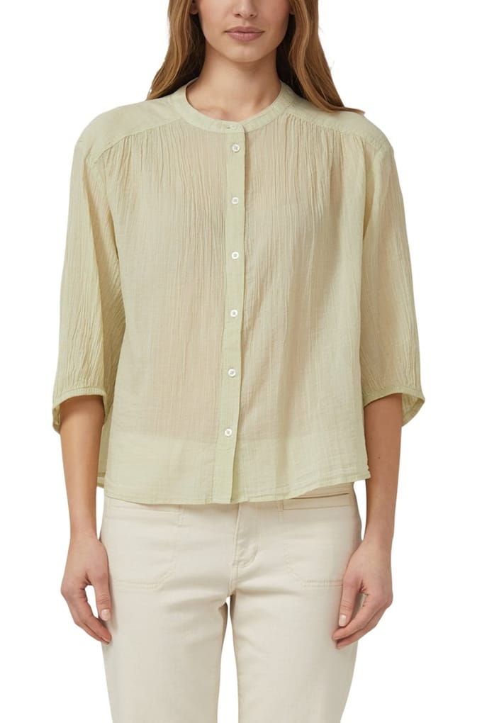 s.Oliver - female - Lichtgewicht katoenen blouse met 3/4 mouwen en textuur