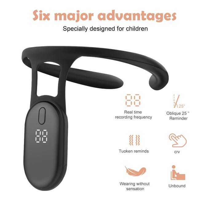 Correcteur intelligent de posture du dos avec rappel par vibration Ceinture réglable invisible pour un soutien confortable noir