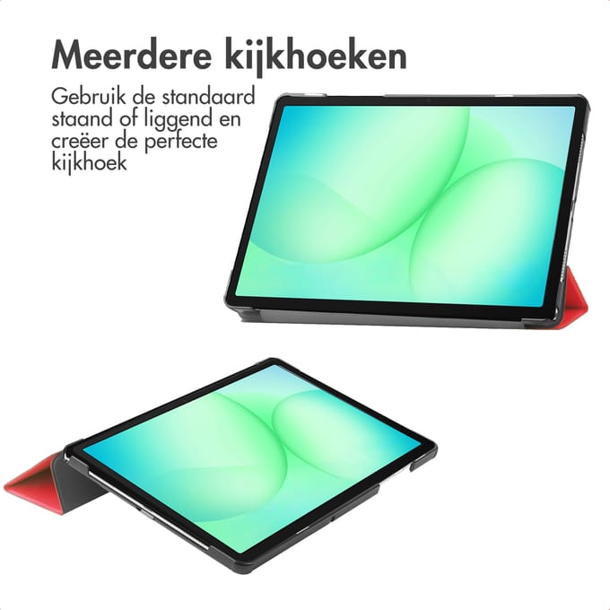 imoshion Tablet Hoes - Geschikt voor Samsung Galaxy Tab A11 Plus - Trifold Bookcase - Rood