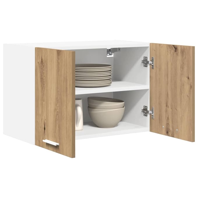 vidaXL - Hangkast - 2 - st - Ambachtelijke - Eik - en - Wit - Bewerkt - hout