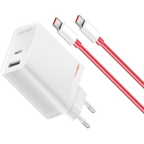 Netlader met USB-C Kabel OnePlus OSABBCBBAE, 120W, 7.3A, 1 x USB-A - 1 x USB-C, Wit 5461100631