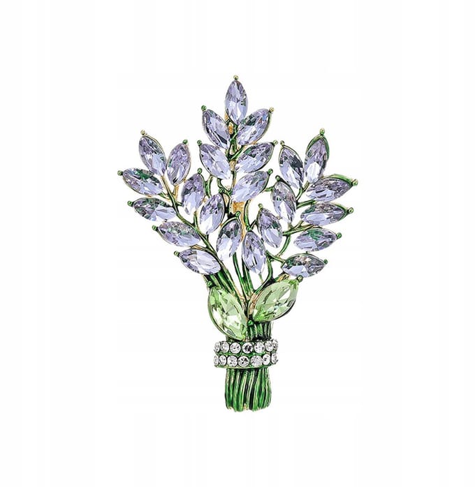 Charmante Lavendel Brosche met Zirkonia