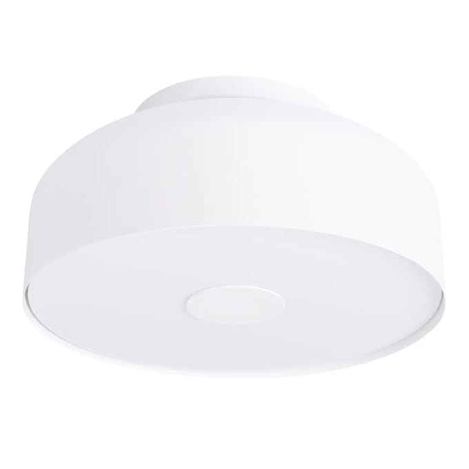 Plafondlamp OMIQ rond met melkwitte diffuser - Sollux Lighting - IP20 - Wit staal/pvc behuizing - 30 x 30 x 15 cm - 4 x E27 LED, exclusief lichtbron - 4 x 15 W - Moderne plafondlamp voor woonkamer, slaapkamer en eetkamer