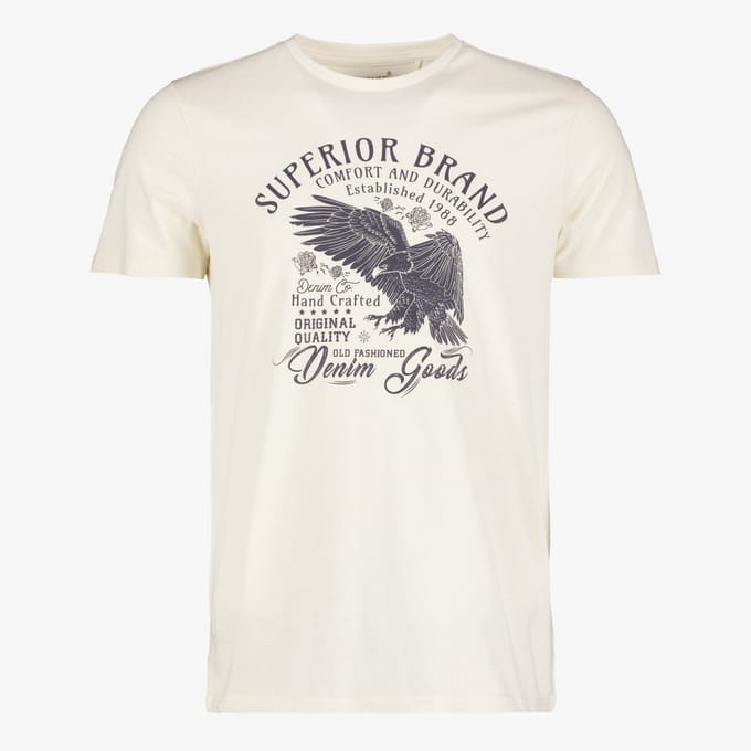 Unsigned heren T-shirt met opdruk wit - Maat M