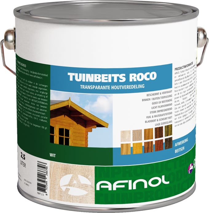 Afinol tuinbeits roco transparant wit - 2,5 liter