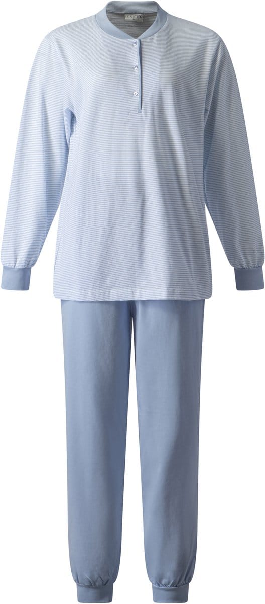 Lunatex - dames pyjama 124246 - all season - blue stripe - maat M