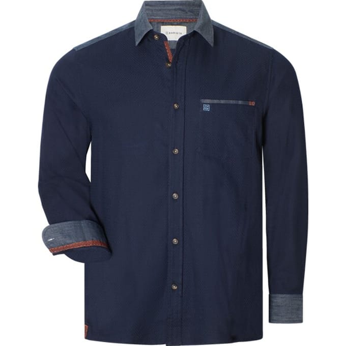 Babista herren Overhemd - 45/46 - donkerblauw - Plus Size