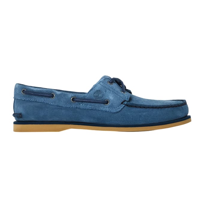 Timberland Klassieke suède veterschoenen voor heren met structuur (Medium Blauw)