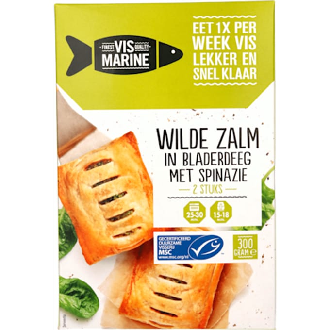 Wilde Zalm in bladerdeeg met spinazie