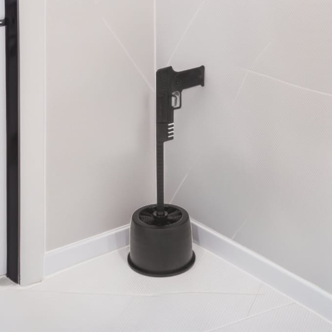 Pistool Toiletborstel Pistool - 34cm Handvat - Zwart - Handpistool Design