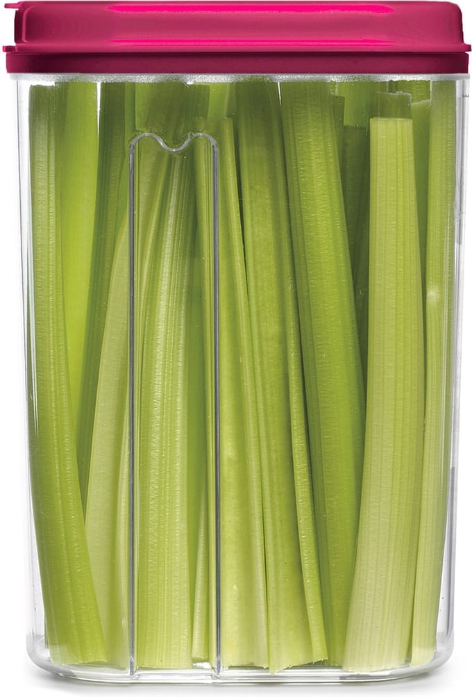 Plasticforte Voedselcontainer strooibus - transparant/roze - 1500 ml - kunststof - 15 x 8 x 23 cm - voorraadpotten