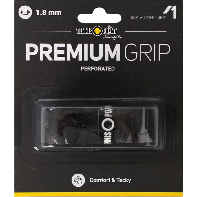 Tennis-Point Premium Grip Perforated Verpakking 1 Stuk-Zwart