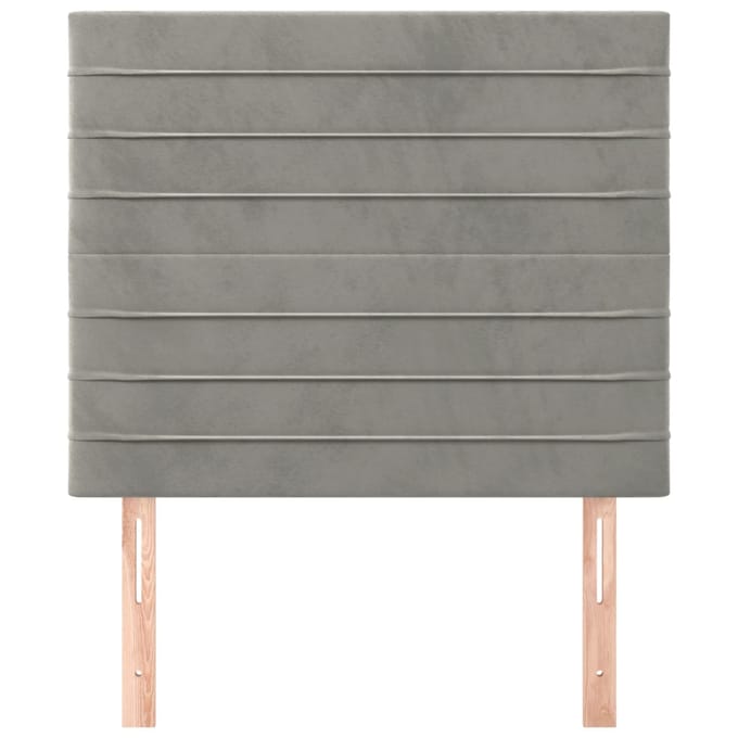 vidaXL - Hoofdbord - lichtgrijs - 90x5x118/128 - cm - fluweel