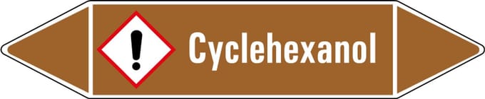 Cyclehexanol leidingmarkering op vel 75 x 17 mm - 8 per vel