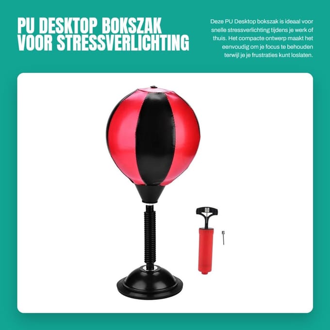 Dailygoods- Bokszak - PU Desktop Bokszak - Snelheidsbal - Stressverlichting - Thuisgebruik - Bureau Model