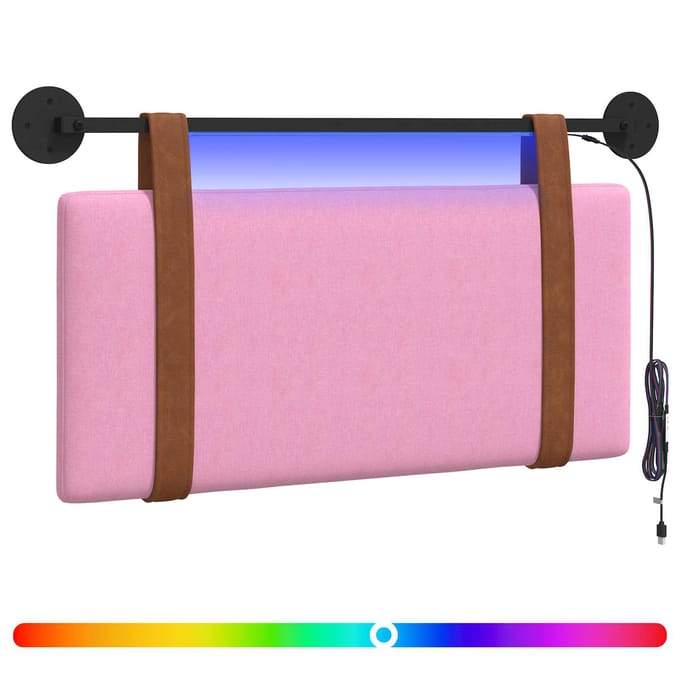 vidaXL - Hangend - hoofdbord - Met - LED-verlichting - Roze - Antiek - PU