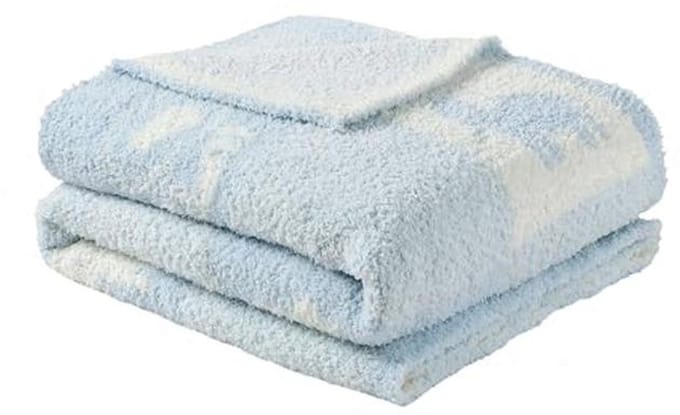 Zachte en warme chenille babydeken - blauw 75 x 100 cm