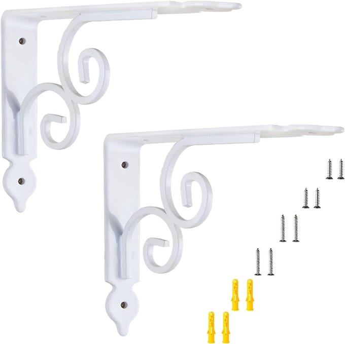 Plankdragers - Wandsteunen - Opbergen - Driehoekige Structuur - 24x19cm - Wit