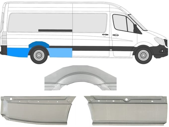 Reparatiepaneel achterspatbord voor Volkswagen Crafter 2005-2017 / Rechts / Set