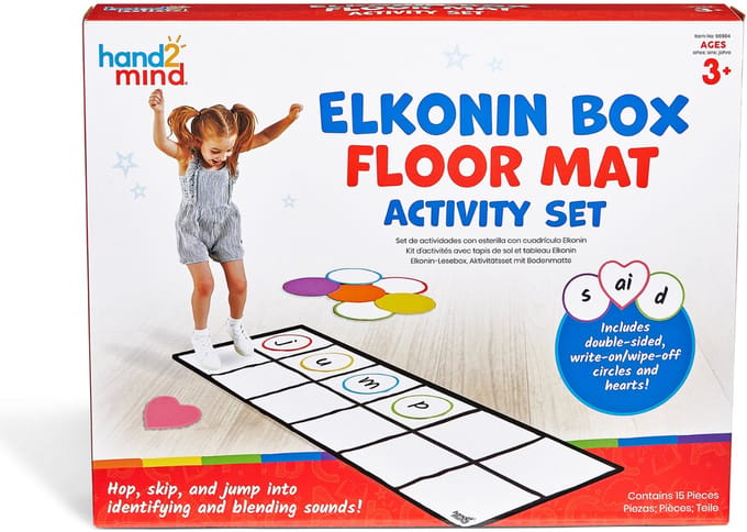 Learning Resources Elkonin Box Floor Mat Activity Set - Actief Leesâ€‘ en Klankspel voor Kleuters - 3+