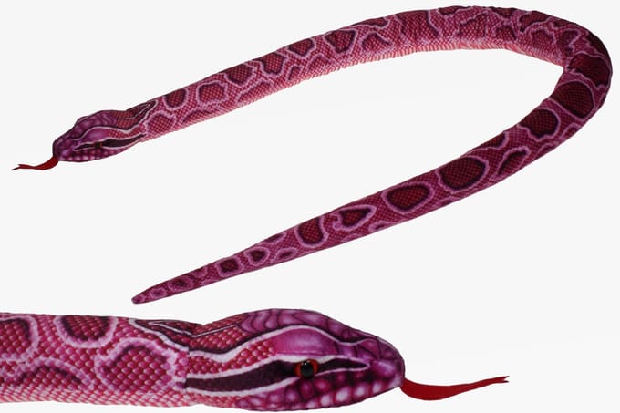 Cornelissen Python slang knuffel - Roze pluche speelgoed van 150 cm