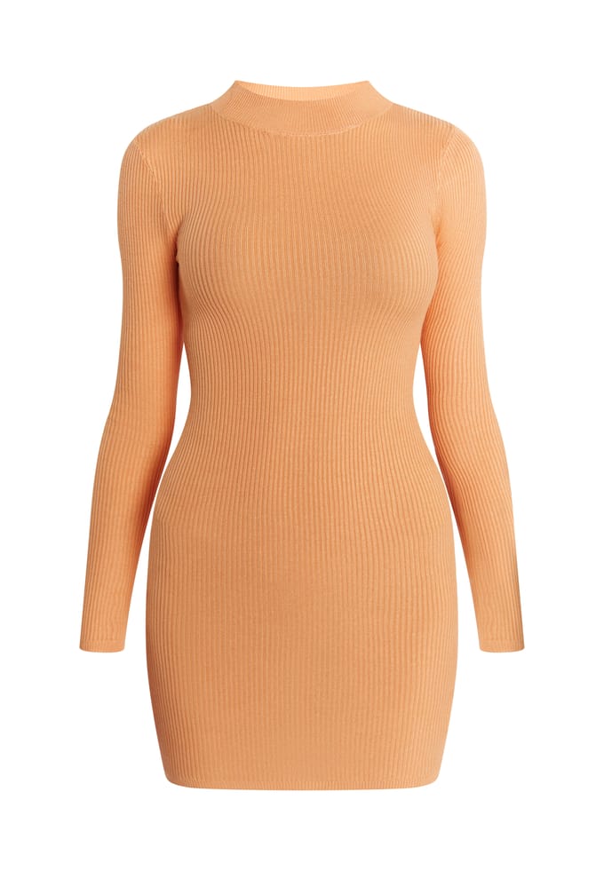 Mymo Mini-gebreide jurk Dames oranje